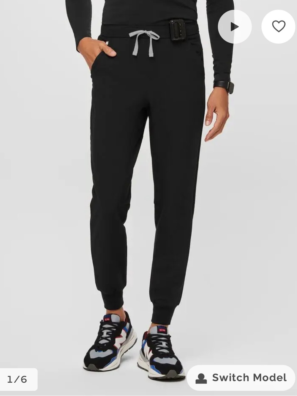 FIGS Men Tansen Jogger Scrub Pants Black Size Large